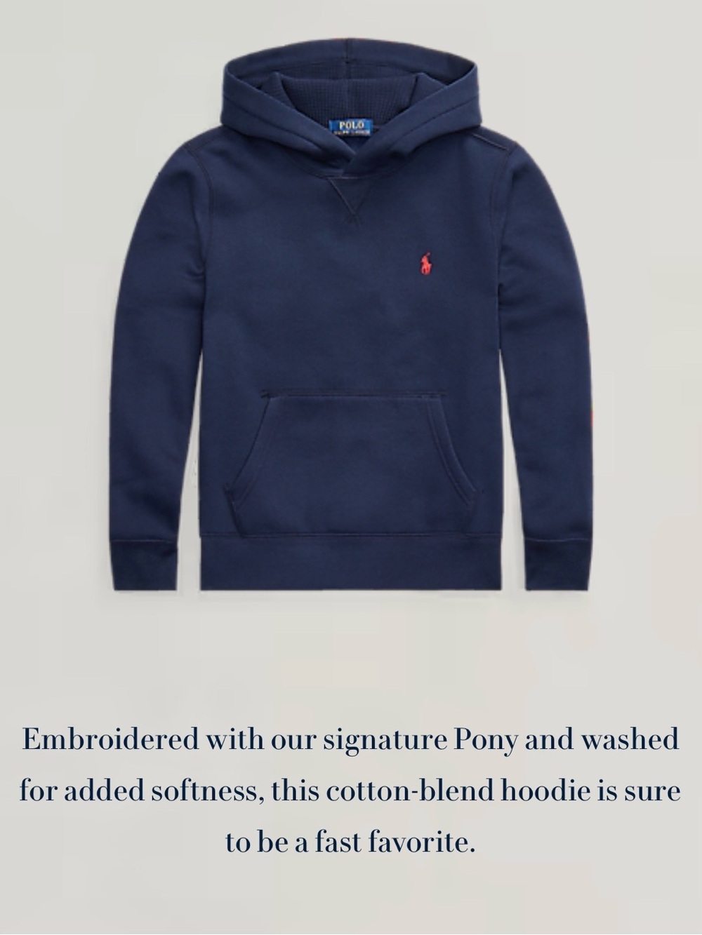 Polo RL fleece hoodie sz Large Youth